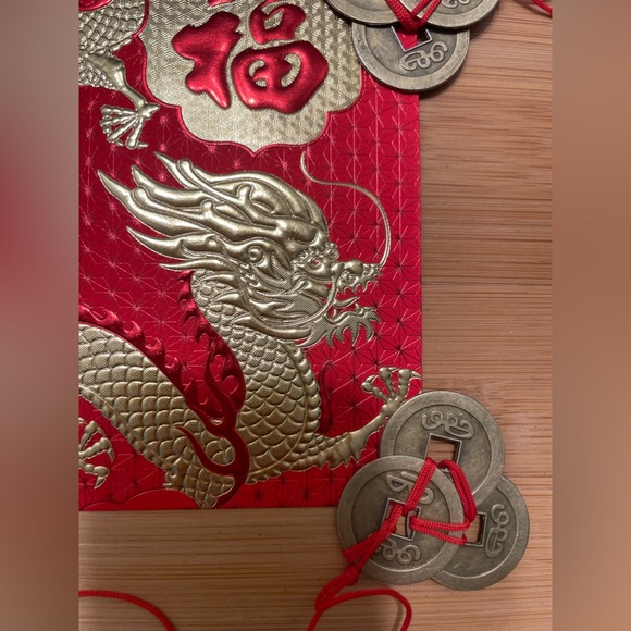 Red Lucky Money Envelope 3 Feng Shui Coin Set - Picture 8 of 13
